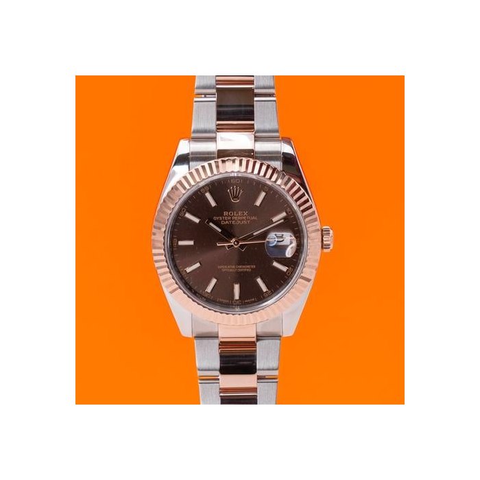 Rolex Datejust41mm 126331 Rose Gold Chocolate Dial Fluted Oyster 2017 (126331-0001)