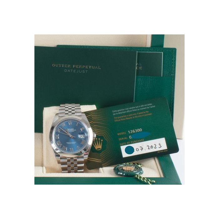 Rolex Datejust41 2023 Full Set M126300-0018 Steel Blue Roman Dial 41mm