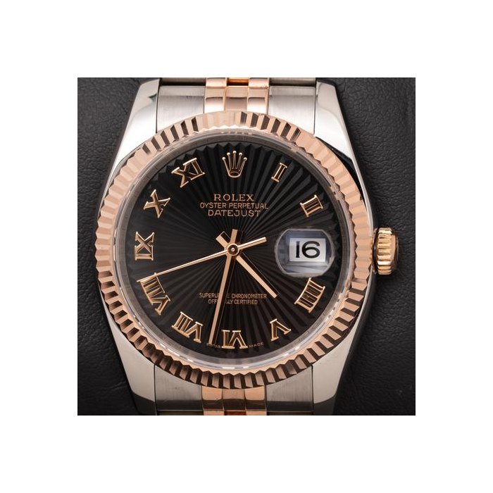 Rolex Datejust36 BOX & PAPER 18K Rose Gold & Steel Watch Ref. 116231