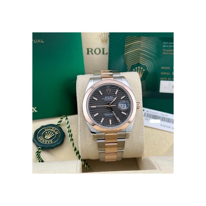 Rolex Datejust41 126301 Rhodium Motif Dial 18K Rose Gold Steel Box Paper 2022