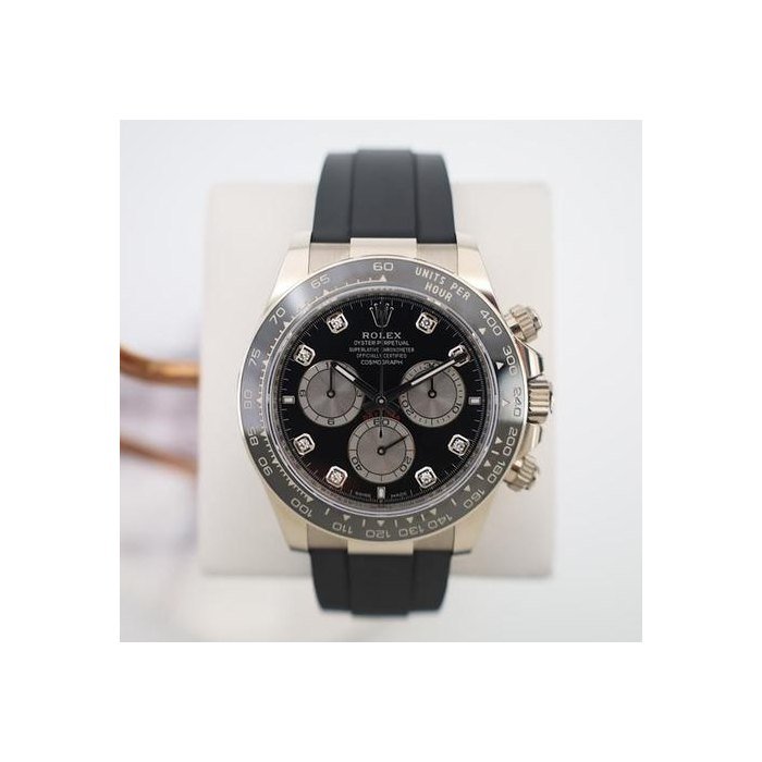 Rolex Daytona40mm White Gold Black Diamond Dial Oysterflex Band 126519LN Ref. 126519LN-0006
