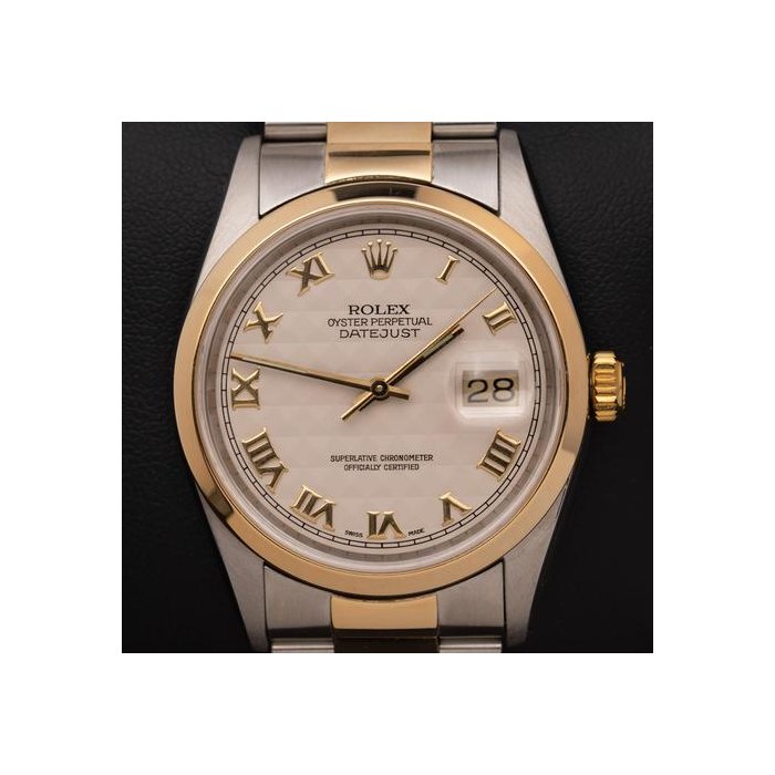 Rolex Datejust36 Ivory Pyramid Dial Appraisal Certificate Ref. 116203