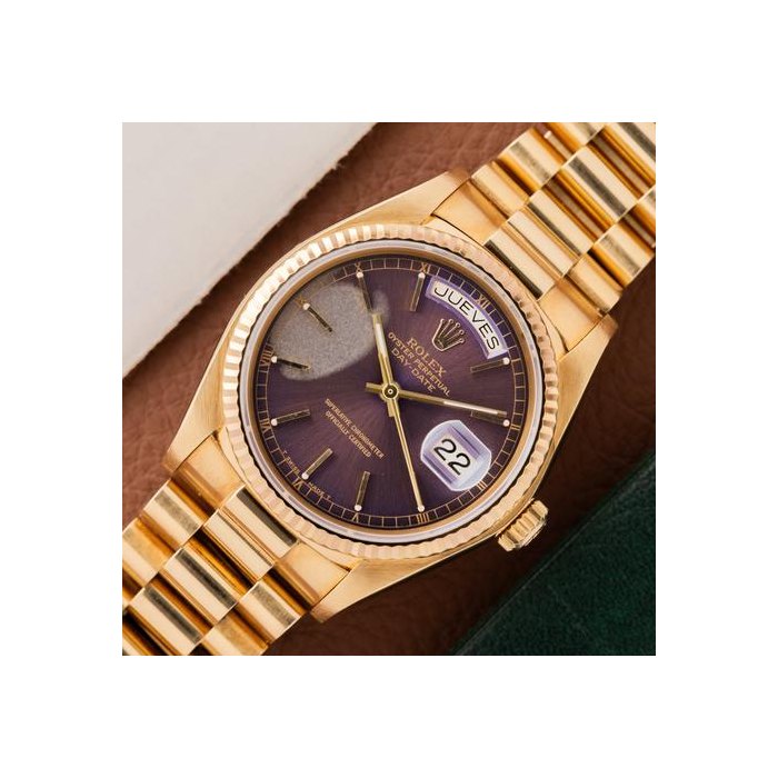 Rolex Day-Date1980 Rolex Day-Date Tropical Purple Dial - Papers (Ref. 18038)