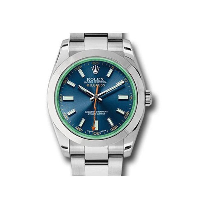 Rolex Rolex MilgaussBlue Dial on Oyster Bracelet 116400GV 2018 Green Crystal Blue Dial Oyster Bracelet, Price & Market Data
