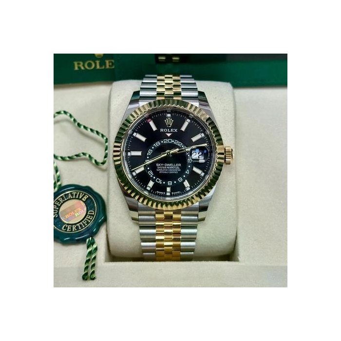 Rolex Sky-DwellerUnworn 2026 Yellow Gold Two-Tone 42mm Black Dial Jubilee Ref. 336933