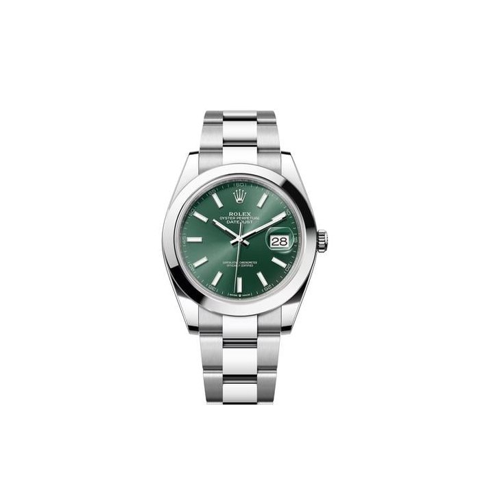 Rolex Datejust41 NEW 2026 Green Index Dial Stainless Steel Smooth Bezel Oyster Bracelet Ref. 126300