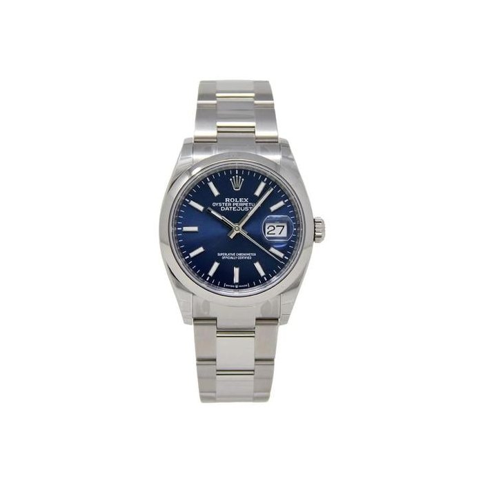 Rolex Datejust36mm Stainless Steel Domed Bezel Oyster Blue Dial Watch 126200