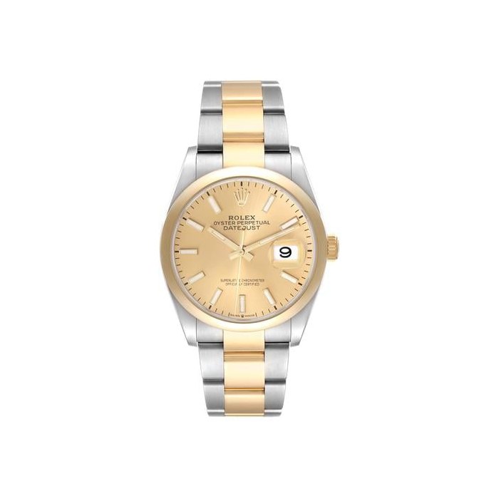 Rolex Datejust36mm Champagne Dial Two-Tone Yellow Gold Oystersteel Watch 126203