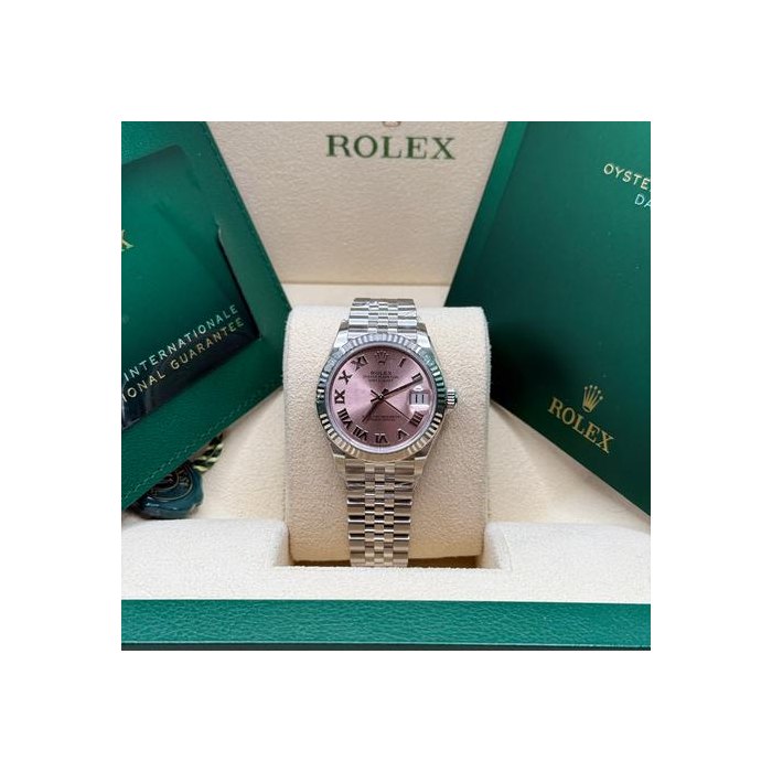 Rolex Datejust31 NEW 2025 Pink Roman Dial Fluted Bezel Jubilee Bracelet Ref. 278274