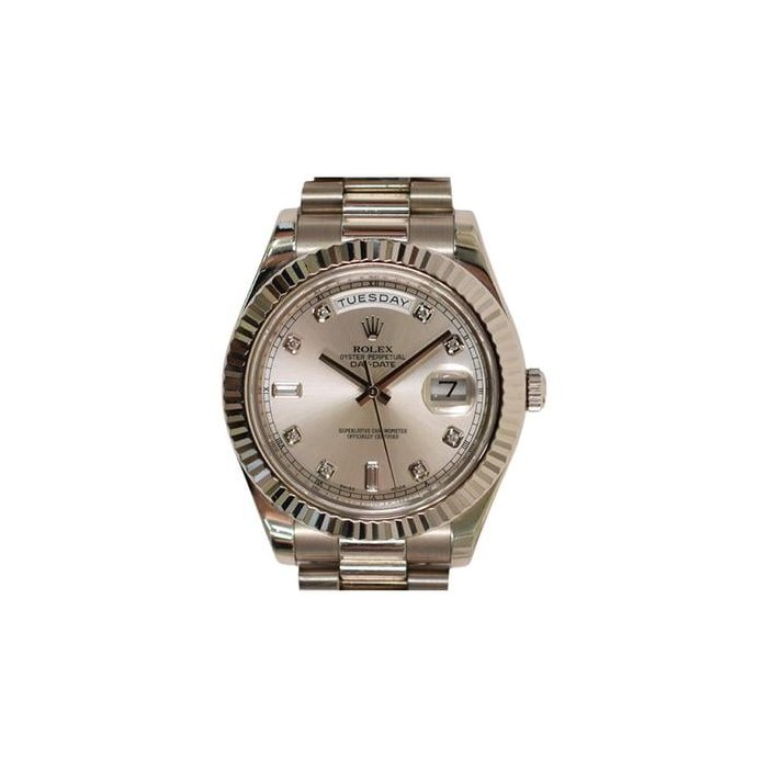 Rolex Day-Date IIWhite Gold Silver Diamond Dial 218239A