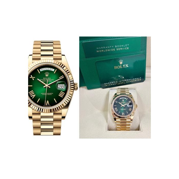 Rolex Day-Date40mm Ombre Green Roman Dial New Release 2024 228238