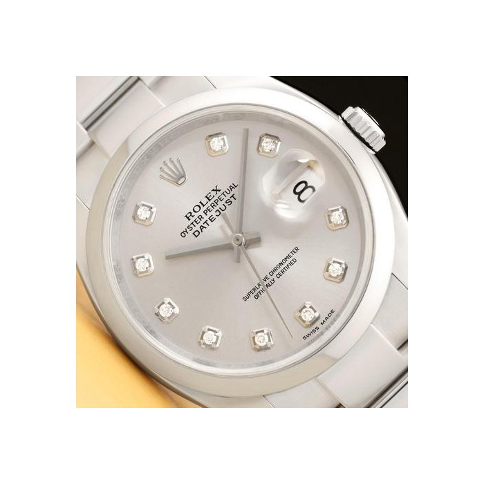 Rolex Datejust2015 Card Rolex Datejust 116200 Silver Diamond Dial Stainless Steel Oyster Watch