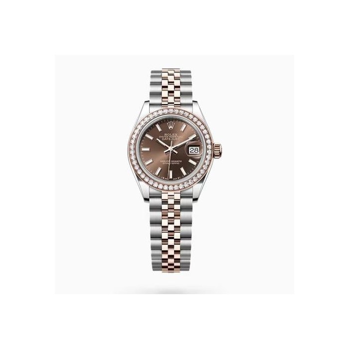 Rolex Lady-DatejustNEW 2025 Chocolate Brown Index Dial Diamond Bezel Jubilee 28mm Ref. 279381RBR