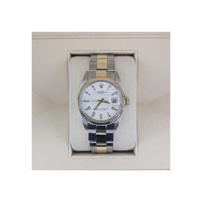Rolex Oyster Perpetual1969 Oyster Perpetual Date 1500 White Roman Dial TT Oyster Rivet 34mm
