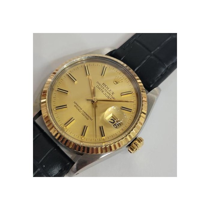 Rolex DatejustOyster Datejust Ref 16013 Mens 36mm 1970s 18k SS Vintage Automatic RA558C