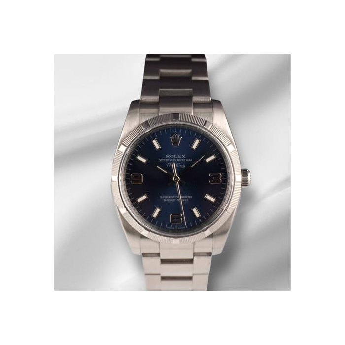 Rolex Air King34mm Oyster Perpetual Air King Blue Dial Steel Mens Watch 114210