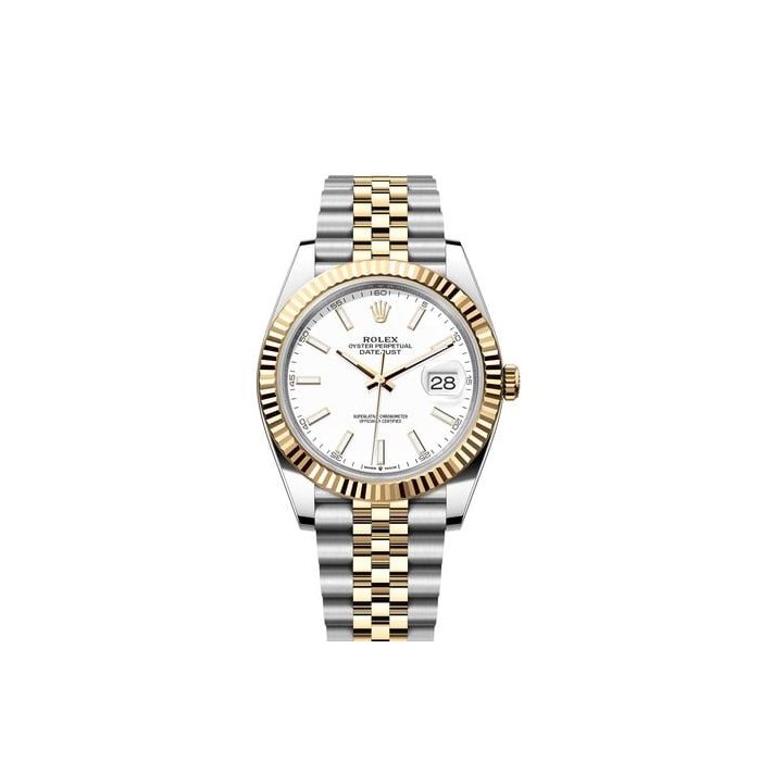 Rolex Datejust41 NEW 2026 White Index Dial Two Tone Yellow Gold Fluted Jubilee Bracelet Ref. 126333
