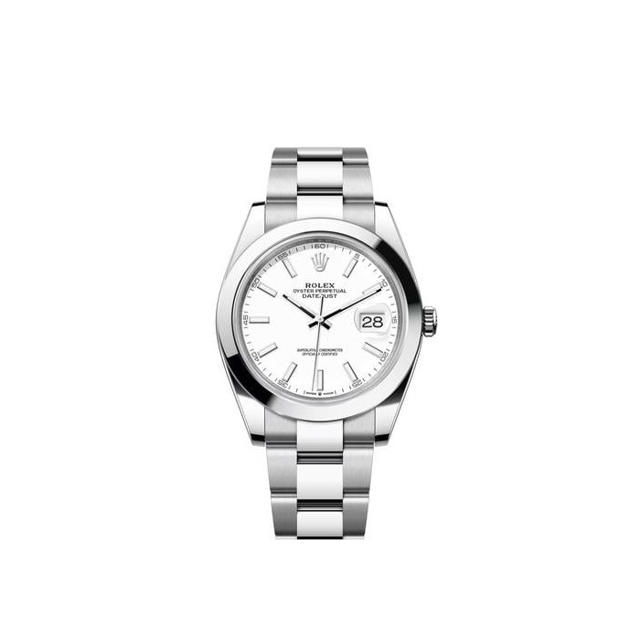 Rolex Datejust41 NEW 2026 White Index Dial Stainless Steel Smooth Bezel Oyster Bracelet Ref. 126300