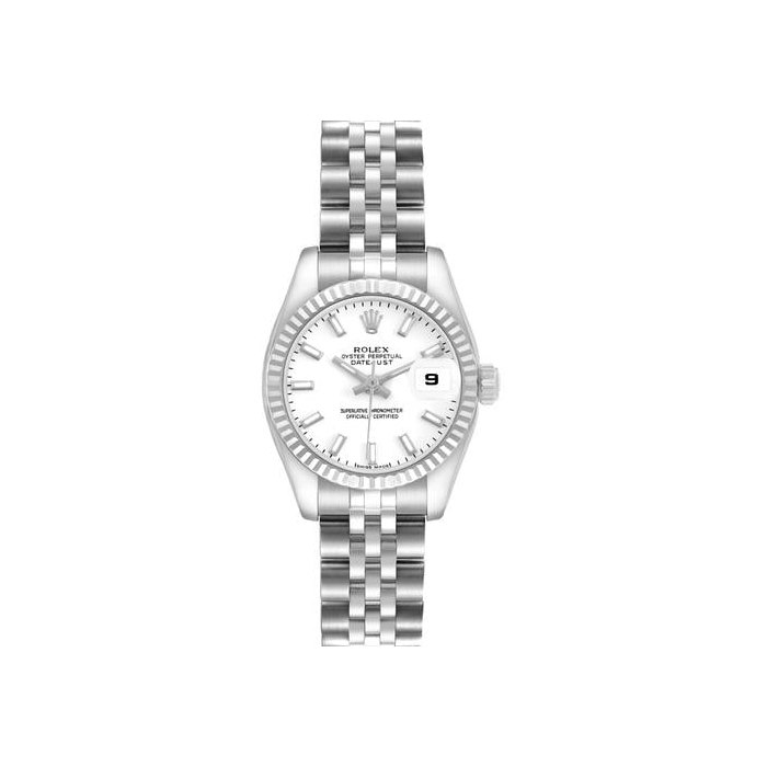 Rolex Lady-DatejustSteel White Gold White Dial Ladies Watch 179174 Card