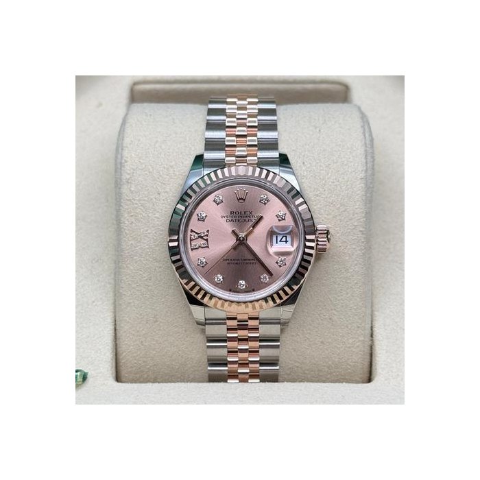 Rolex Lady-DatejustNEW 2026 Rose Pink Star Diamond Dial Two Tone Rose Gold Fluted Jubilee Ref. 279171