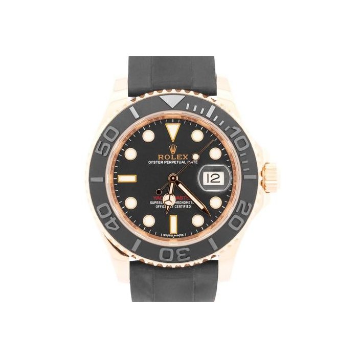 Rolex Yacht-MasterBLACK 18K Rose Gold OYSTERFLEX Rubber Everose 40mm 116655