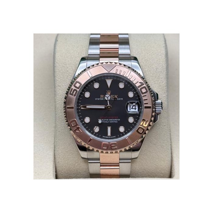 Rolex Yacht-Master37 NEW 2025 Black Dial Two Tone Rose Gold Oyster Bracelet Ref. 268621