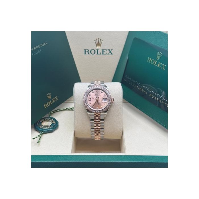 Rolex Lady-DatejustNEW 2025 Pink Star Diamond Dial Two Tone Rose Gold Diamond Bezel Jubilee Ref. 279381RBR