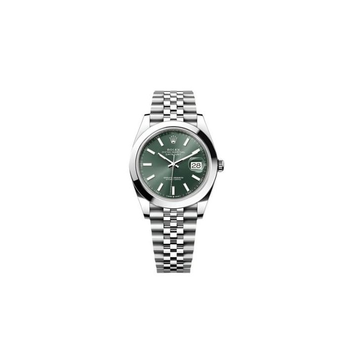 Rolex Datejust41 NEW 2025 Mint Green Index Dial Stainless Steel Smooth Bezel Jubilee Bracelet Ref. 126300