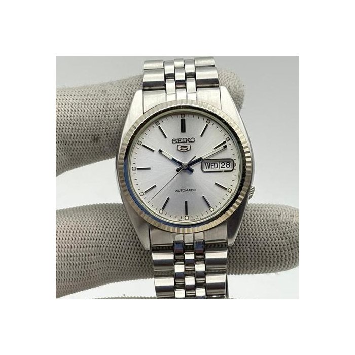 Seiko 5(datejust SEIKO 5 SNXJ89 7S26-3110 Automatic Day-Date Silver Dial Mens