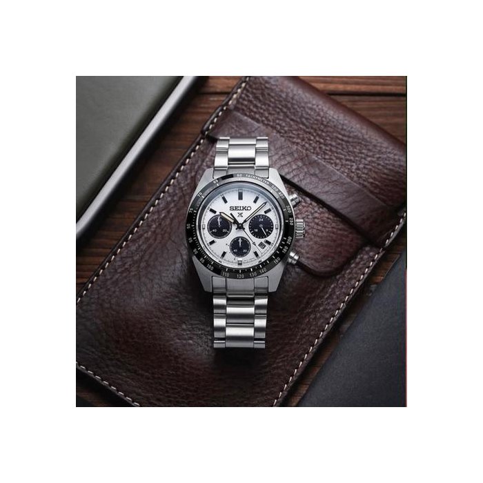 Seiko ProspexSolar Speedtimer stainless steel White Dial New 39mm / Panda Chronograph / SSC961P1 EX SSC813 Ref. SSC813P1