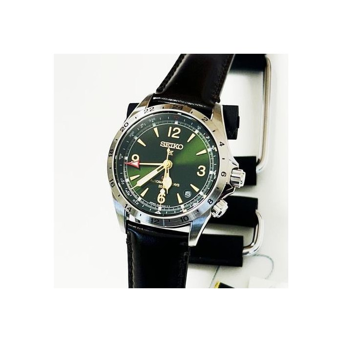 Seiko AlpinistPROSPEX Alpinist Mechanical GMT Leather Strap Men's watch SBEJ005