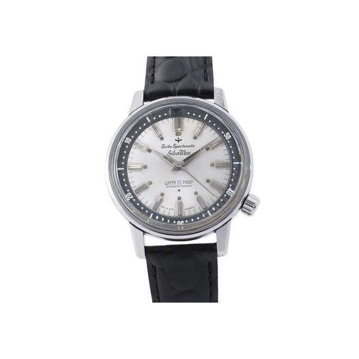 SeikoSportsmatic Silver Wave 37mm Stainless Steel/Leather Silver dial Ref. 69799