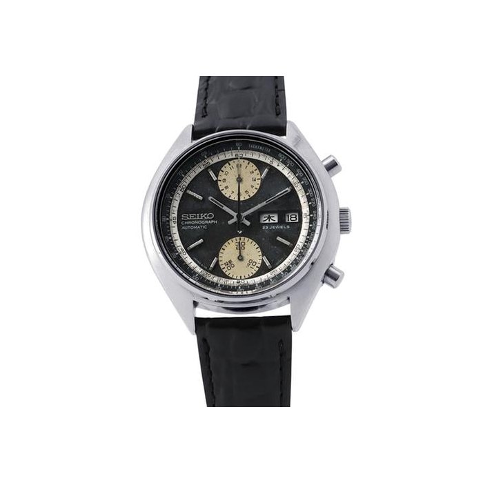 Seiko ChronographBaby Panda 40mm Stainless Steel/Leather Black dial Ref. 6138-8000