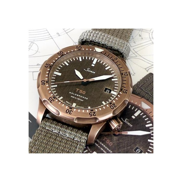 SinnLimited Edition T50 Goldbronze – Exzellenter Zustand im Full Set – Restgarantie Ref. 1052.061