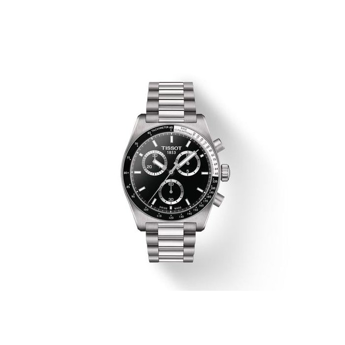 TissotPR516 Chronograph 40mm Black Dial Stainless Steel Watch T1494171105100