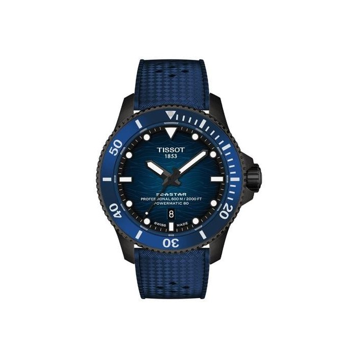 Tissot Seastar 2000Powermatic 80 44mm Blue Dial Men's Watch T1209073704100