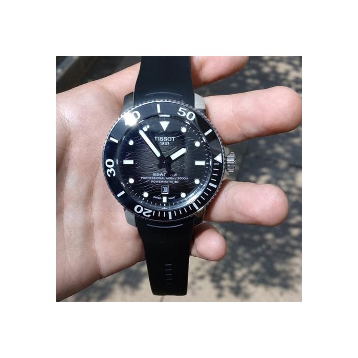 Tissot Seastar 2000Professional Powermatic 80 Tissot Seastar 2000 Powermatic 80 Black Dial & Rubber Strap Ref. T1206071744100