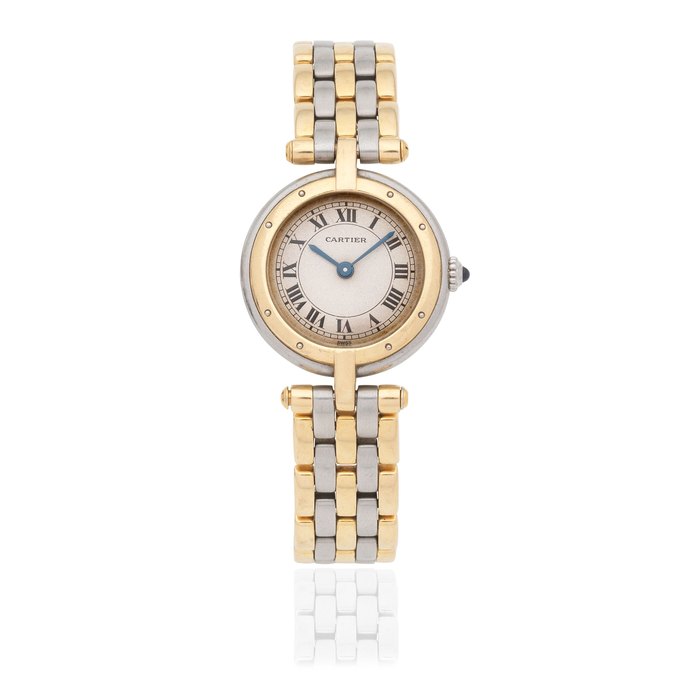Cartier. A lady's stainless steel and gold quartz bracelet watch Panthère Vendome, Ref: 1057920, Circa 1990