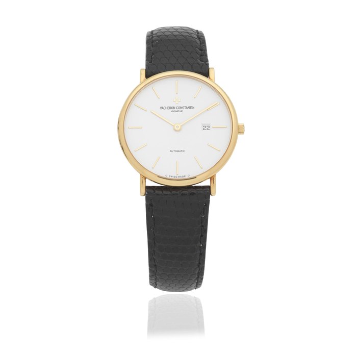 Vacheron Constantin. An 18K gold automatic calendar wristwatch with sigma dial Ref: 48002, Circa 1995