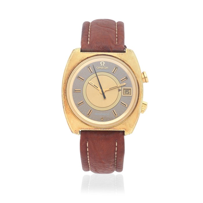 Omega. A gold plated and stainless steel automatic calendar wristwatch with alarm Seamaster Memomatic, Ref: 166.072, Circa 1970
