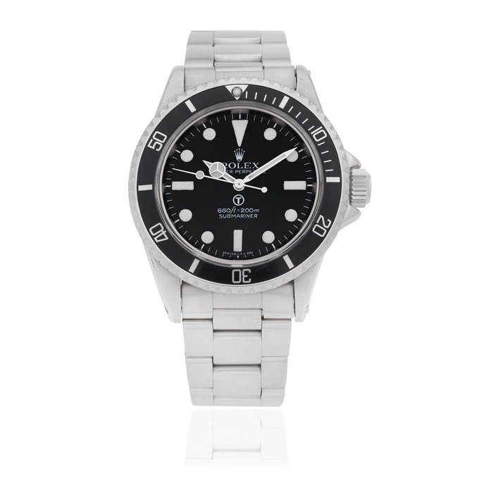 Rolex. A rare stainless steel automatic bracelet watch issued to the Royal Navy offered on behalf of the family of the original owner Submariner, Ref: 5517/5513, Circa 1978