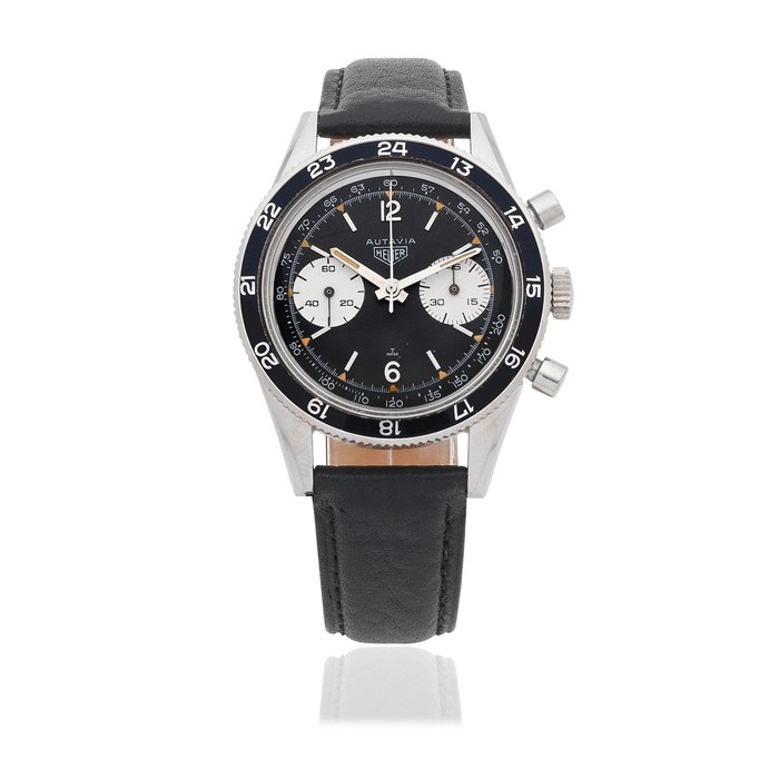 Heuer. A stainless steel manual wind chronograph wristwatch Autavia Reference: 3646 'Tachy', Circa 1960