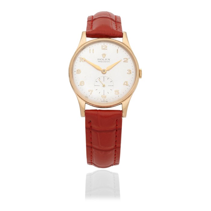 Rolex. A 9K gold manual wind wristwatch Precision, Ref: 12868, Circa 1958