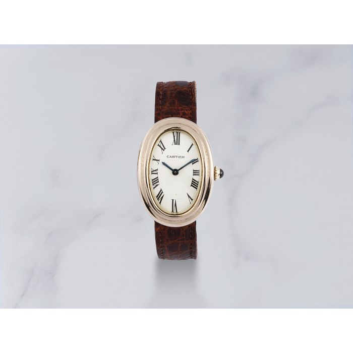 Cartier Cartier. Montre bracelet de dame en or blanc 18K (750) mouvement mécanique Cartier. A lady's 18K white gold manual wind wristwatch Baignoire, Circa 2000, Price & Market Data