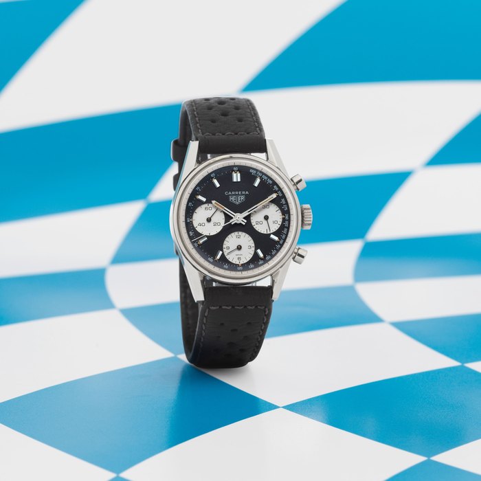 Heuer. A stainless steel manual wind chronograph wristwatch Carrera 'Panda', Ref: 2447NST, Circa 1968