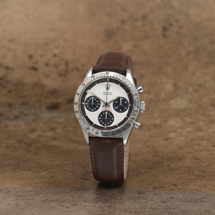 Rolex Rolex. A fine and rare stainless steel manual wind chronograph wristwatch with exotic Paul Newman dial Paul Newman Cosmograph Daytona, Ref: 6239, Circa 1962 · 6239