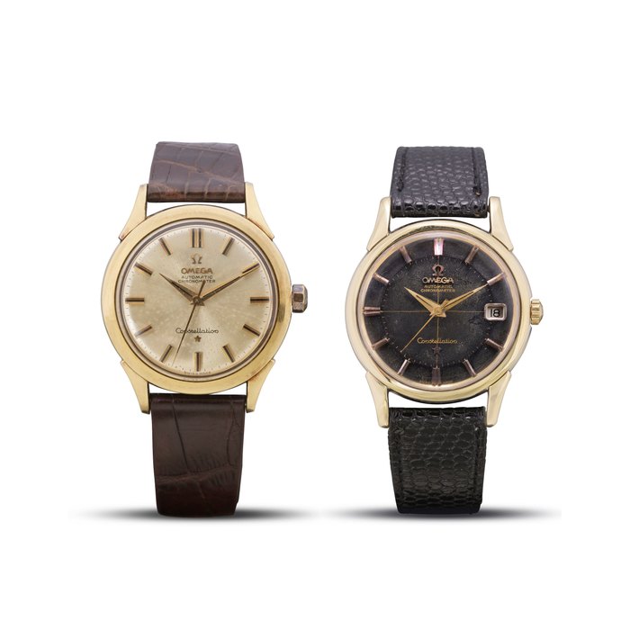 OMEGA | CONSTELLATION, A SET OF TWO GOLD-PLATED STAINLESS STEEL WRISTWATCHES, CIRCA 1960