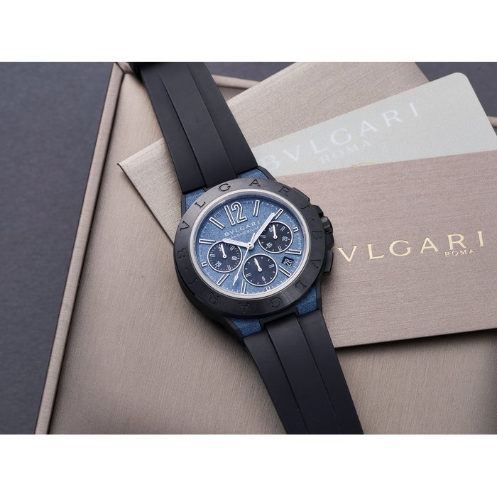 BVLGARI | DIAGONO MAGNESIUM, A NEW OLD STOCK MAGNESIUM CHRONOGRAPH WRISTWATCH WITH CERAMIC BEZEL AND DATE, CIRCA 2016