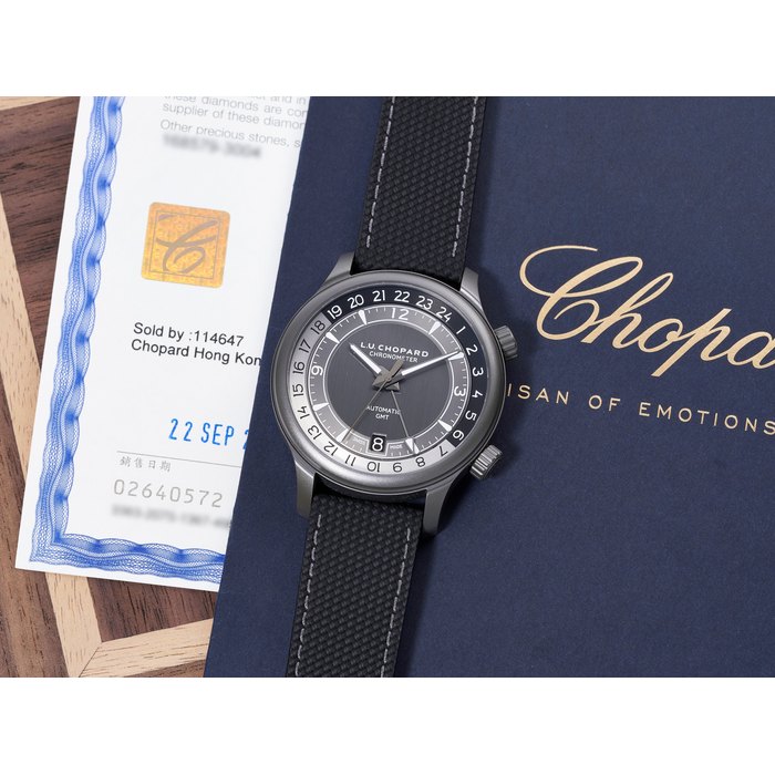 Chopard CHOPARD | L.U.C GMT ONE, REF.168579-3004, A BRAND NEW LIMITED EDITION CERAMISED TITANIUM DUAL TIME WRISTWATCH WITH DATE, CIRCA 2022, Price & Market Data