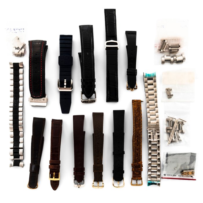 A. Lange & Sohne Collection of Grand Seiko, Omega, Lange & Sohne, and Other Wristwatch Straps and Bracelets